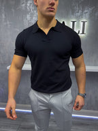 Polo de cuello cubano - negro