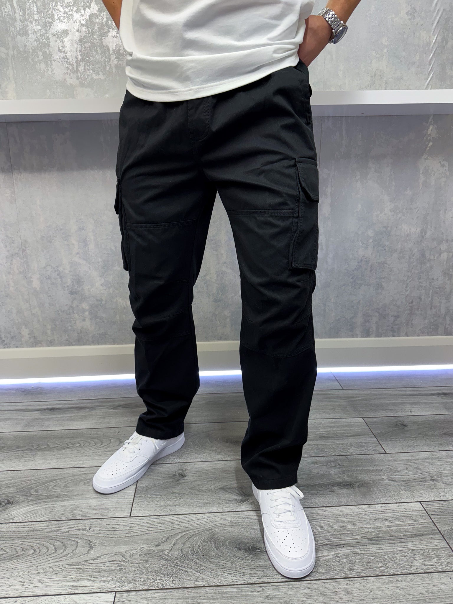 Pantaloni cargo quotidiani - nero