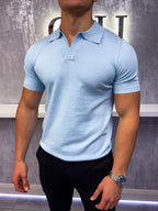 Polo Col Cubain - Bleu Bébé