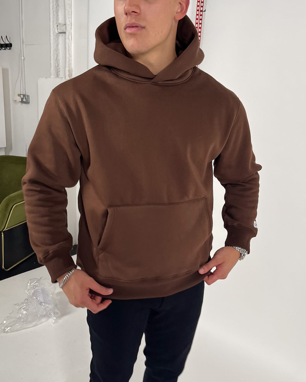 Sudadera esencial de Cali de gran tamaño - Brown