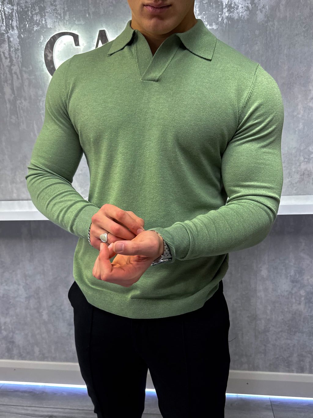 Polo a manica lunga Rockefeller - Khaki