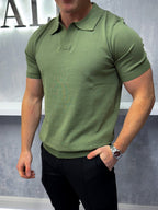 Poloshirt met Cubaanse kraag - Kaki