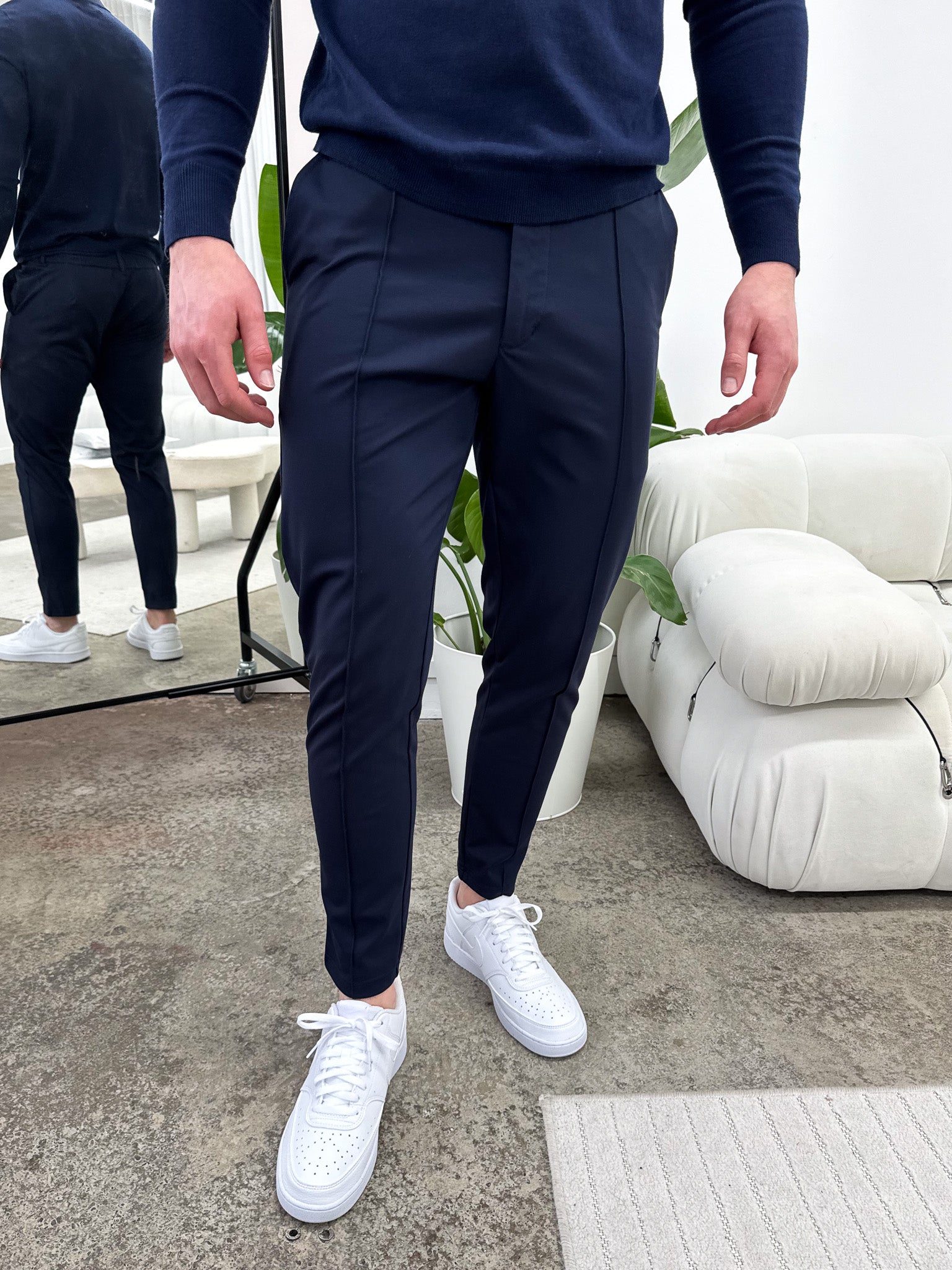 capone Luxe Broek - Marineblauw