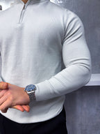 The Costello - Half Zip Sweater - Light Grey