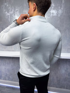 The Costello - Half Zip Sweater - Light Grey