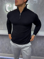 The Costello - Half Zip Sweater - Black
