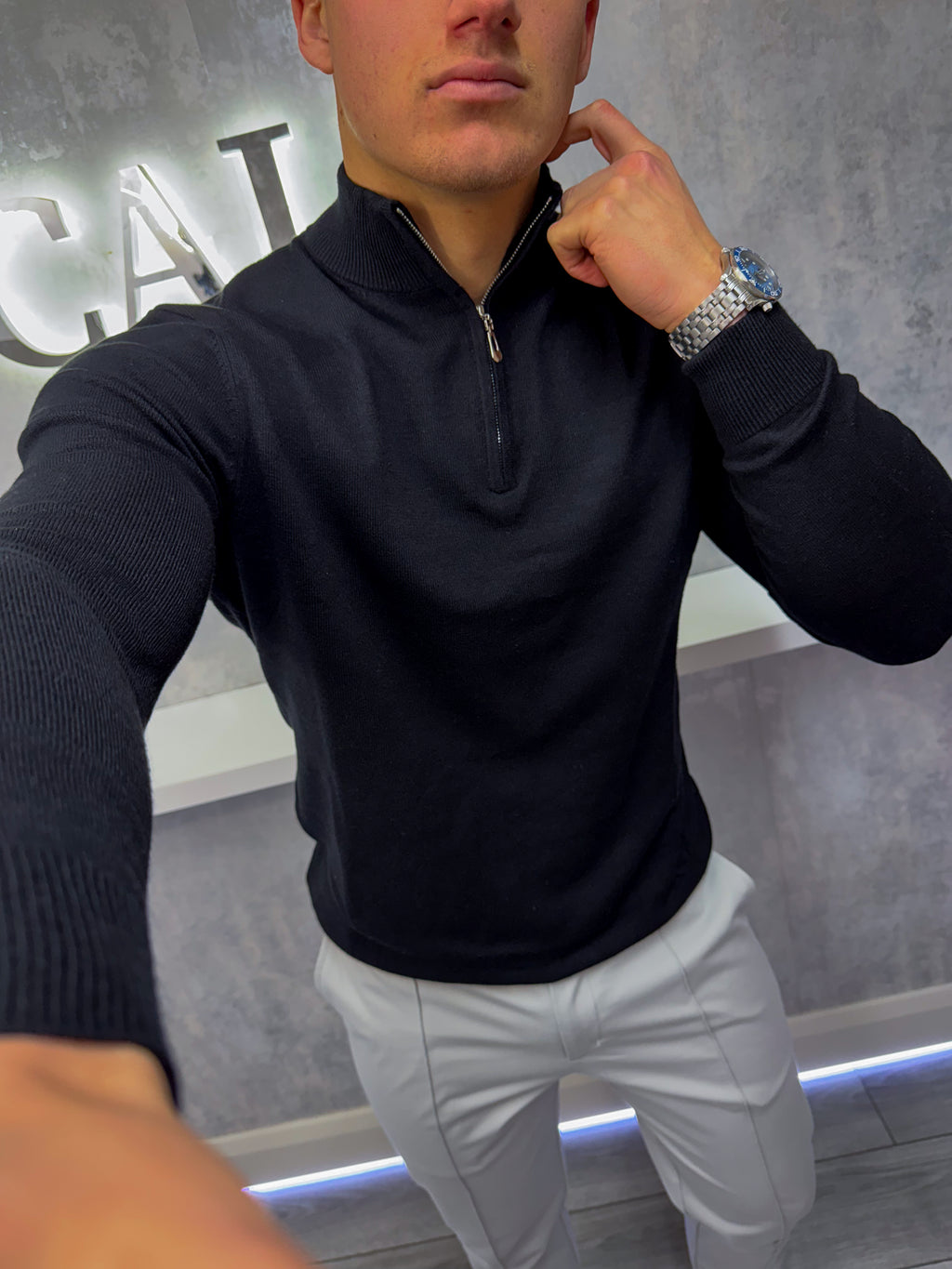 The Costello - Pull demi-fermé - Gris clair