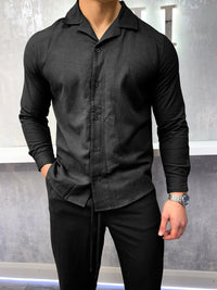 The Linen Shirt - Black