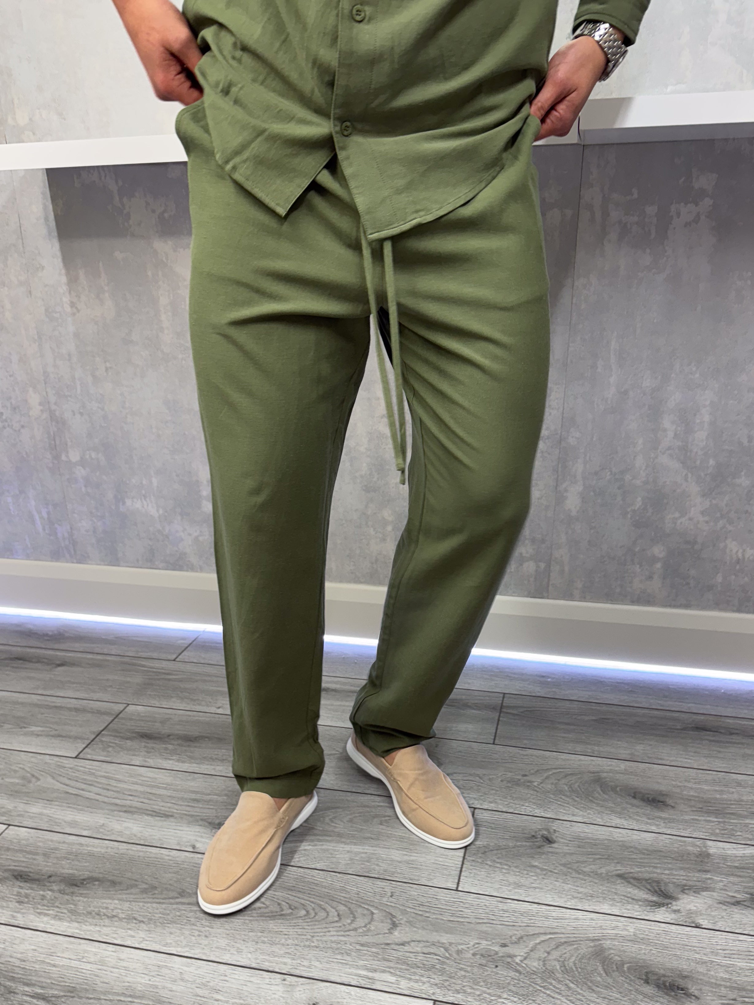 De linnen broek - Khaki