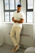 Poloshirt met Cubaanse Kraag - Wit