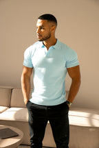 Polo Col Cubain - Bleu Bébé