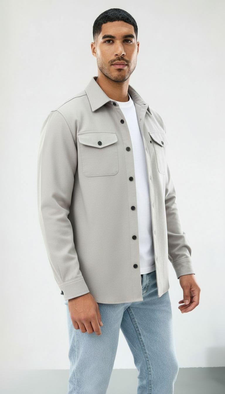 Callum | Heren Katoenen Overshirt - Klassieke pasvorm