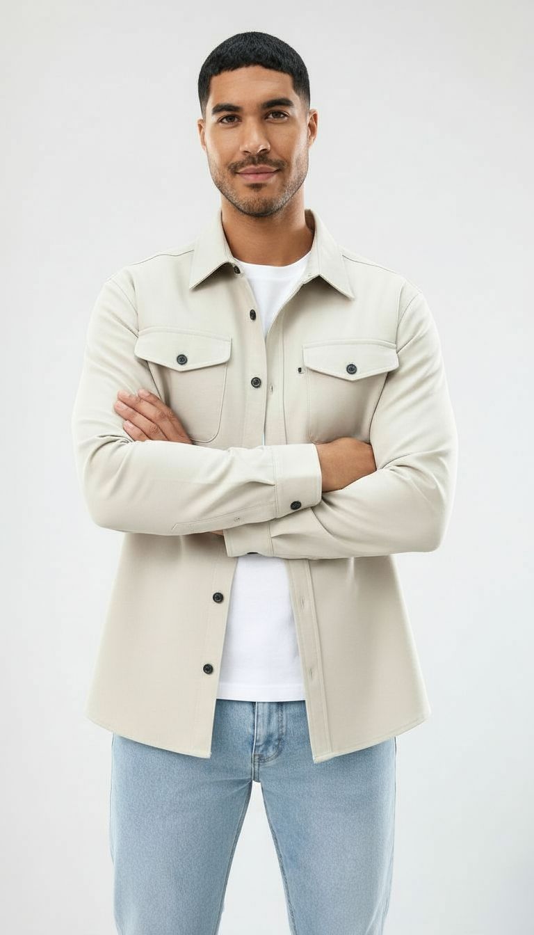 Callum | Heren Katoenen Overshirt - Klassieke pasvorm