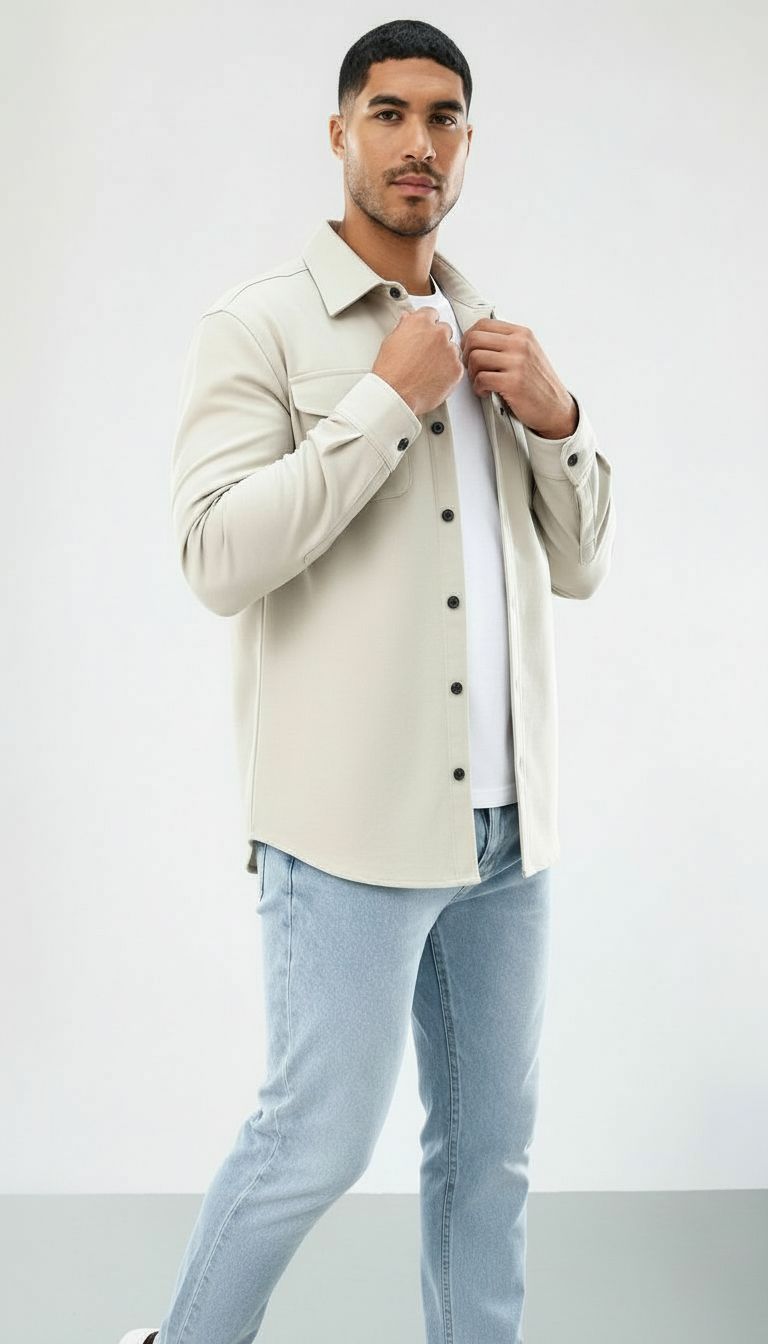 Callum | Heren Katoenen Overshirt - Klassieke pasvorm