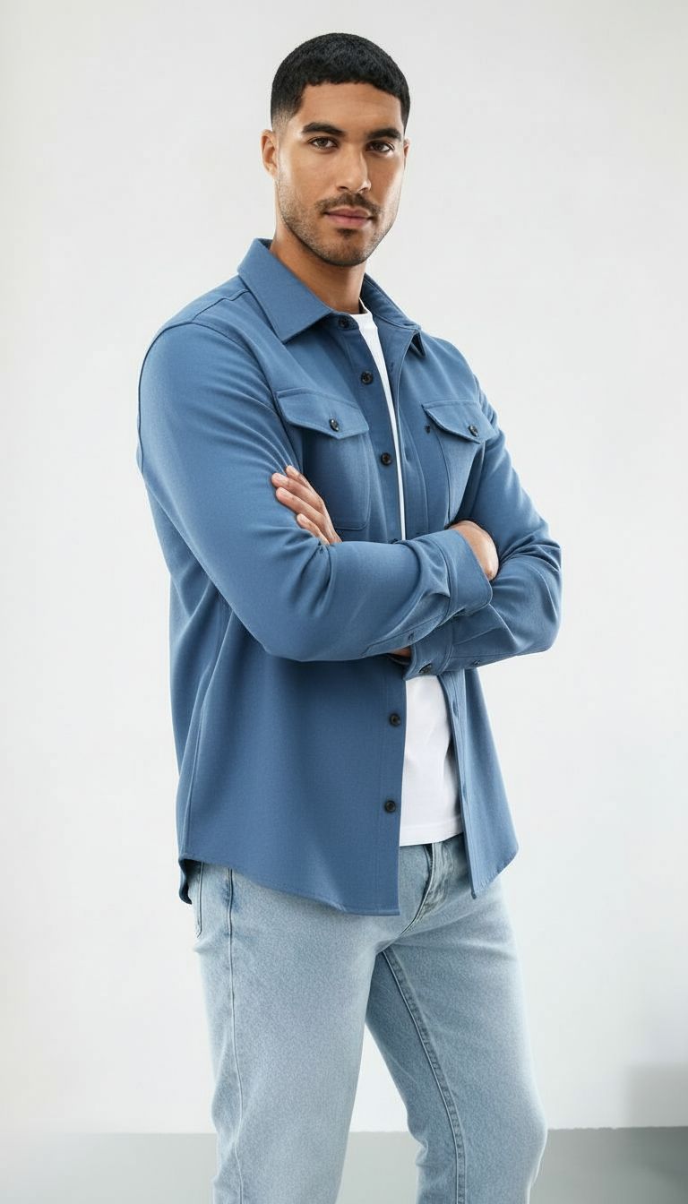 Callum | Heren Katoenen Overshirt - Klassieke pasvorm