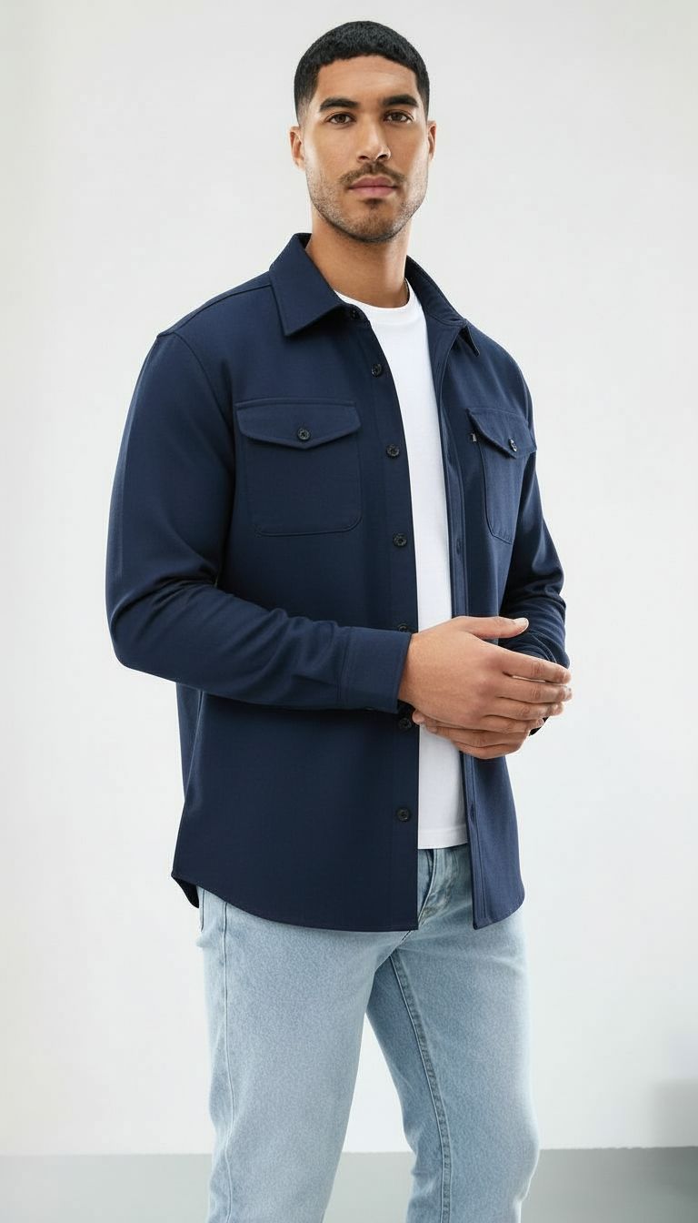 Callum | Heren Katoenen Overshirt - Klassieke pasvorm