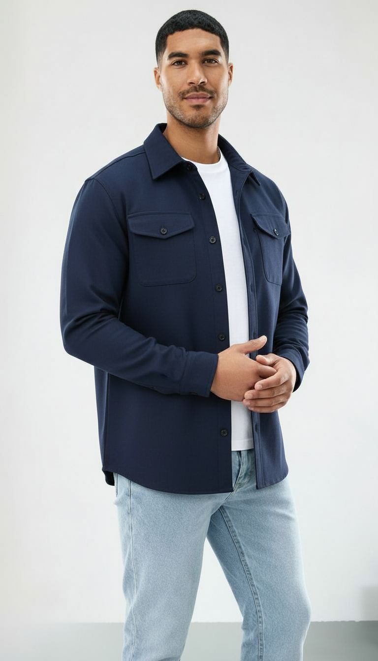 Callum | Heren Katoenen Overshirt - Klassieke pasvorm