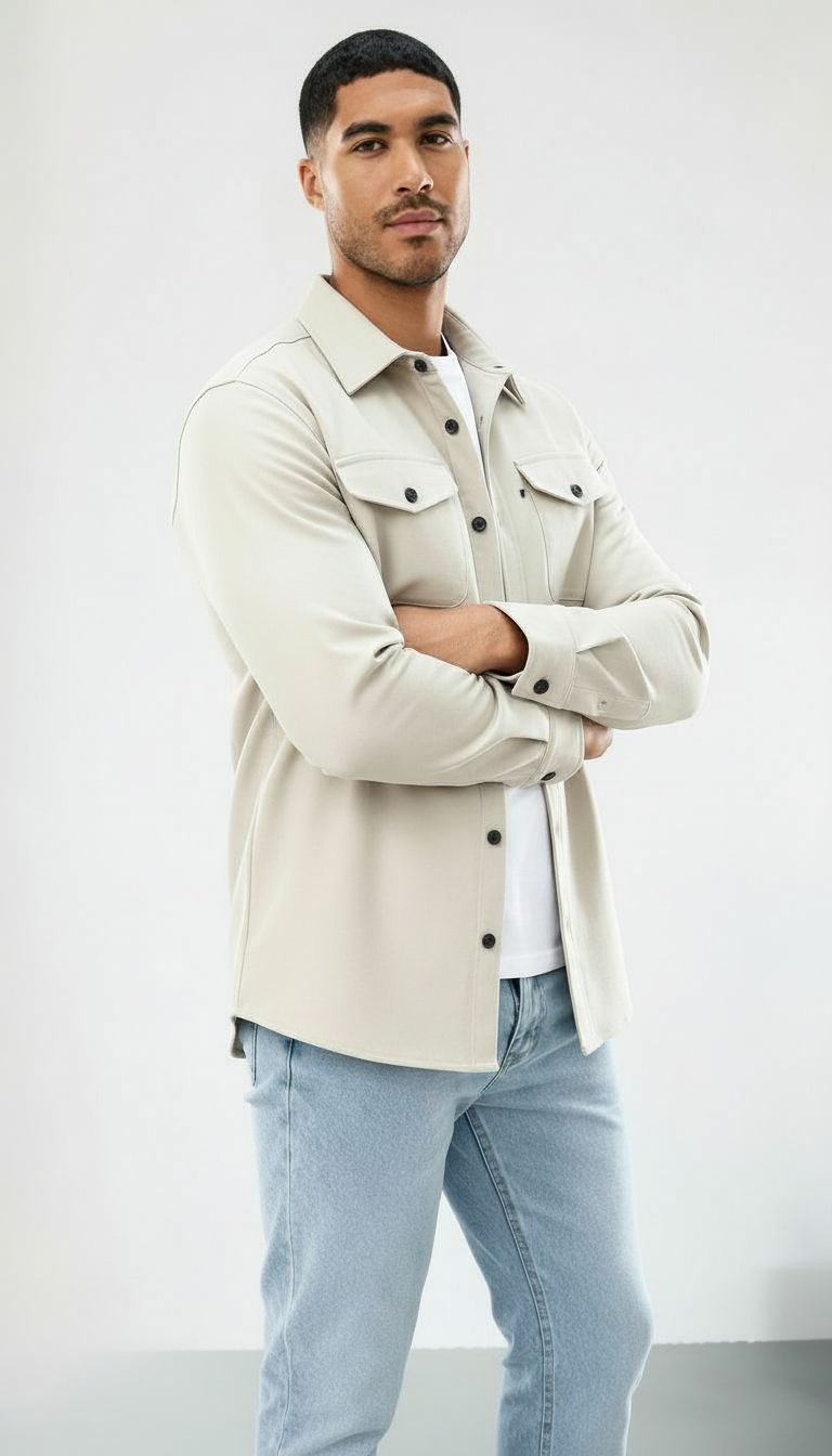 Callum | Heren Katoenen Overshirt - Klassieke pasvorm