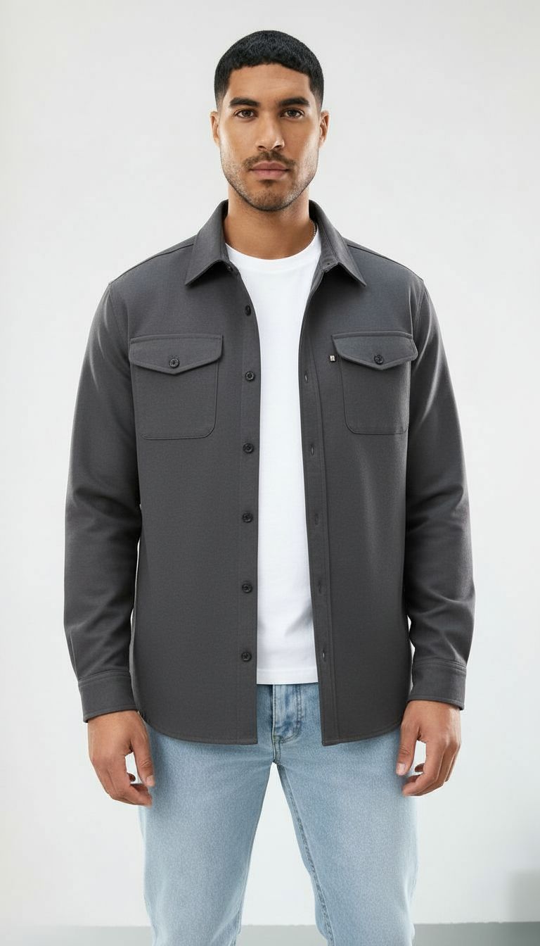 Callum | Heren Katoenen Overshirt - Klassieke pasvorm