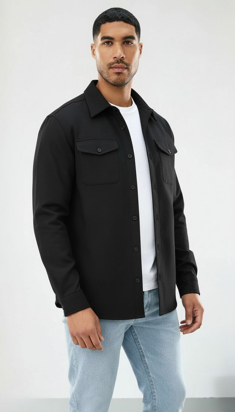 Callum | Heren Katoenen Overshirt - Klassieke pasvorm