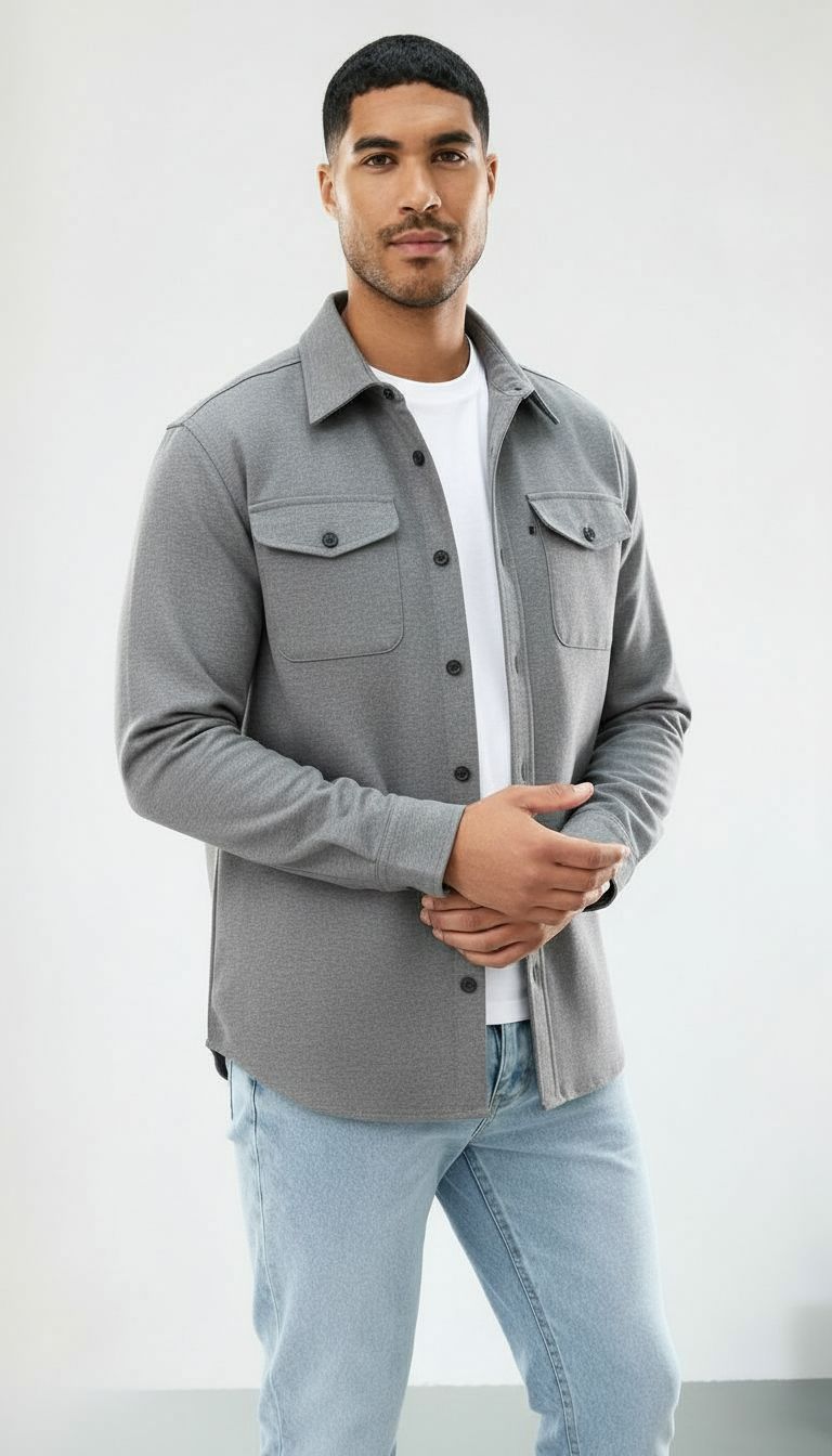 Callum | Heren Katoenen Overshirt - Klassieke pasvorm