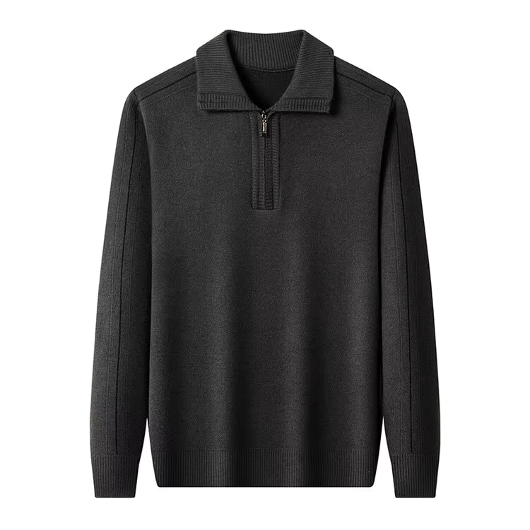 Elliot - Polo de manga larga de punto con cremallera en el cuello