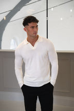 Rockefeller Langarm-Poloshirt – Beige