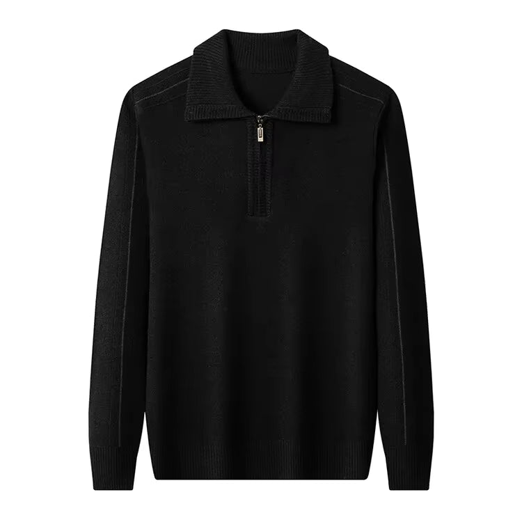 Elliot - Polo de manga larga de punto con cremallera en el cuello