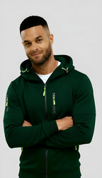 Chaqueta informal con capucha para hombre - Cortavientos ligero con cremallera para primavera y otoño al aire libre