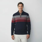 Gestreifter Herren-Pullover mit Stehkragen - Stylische Strickwaren