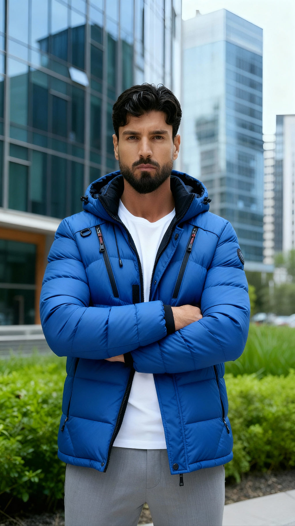 Winter-Pufferjacke mit Kapuze für Männer - Isolierter, gesteppter Outdoor-Mantel