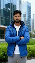 Winter-Pufferjacke mit Kapuze für Männer - Isolierter, gesteppter Outdoor-Mantel