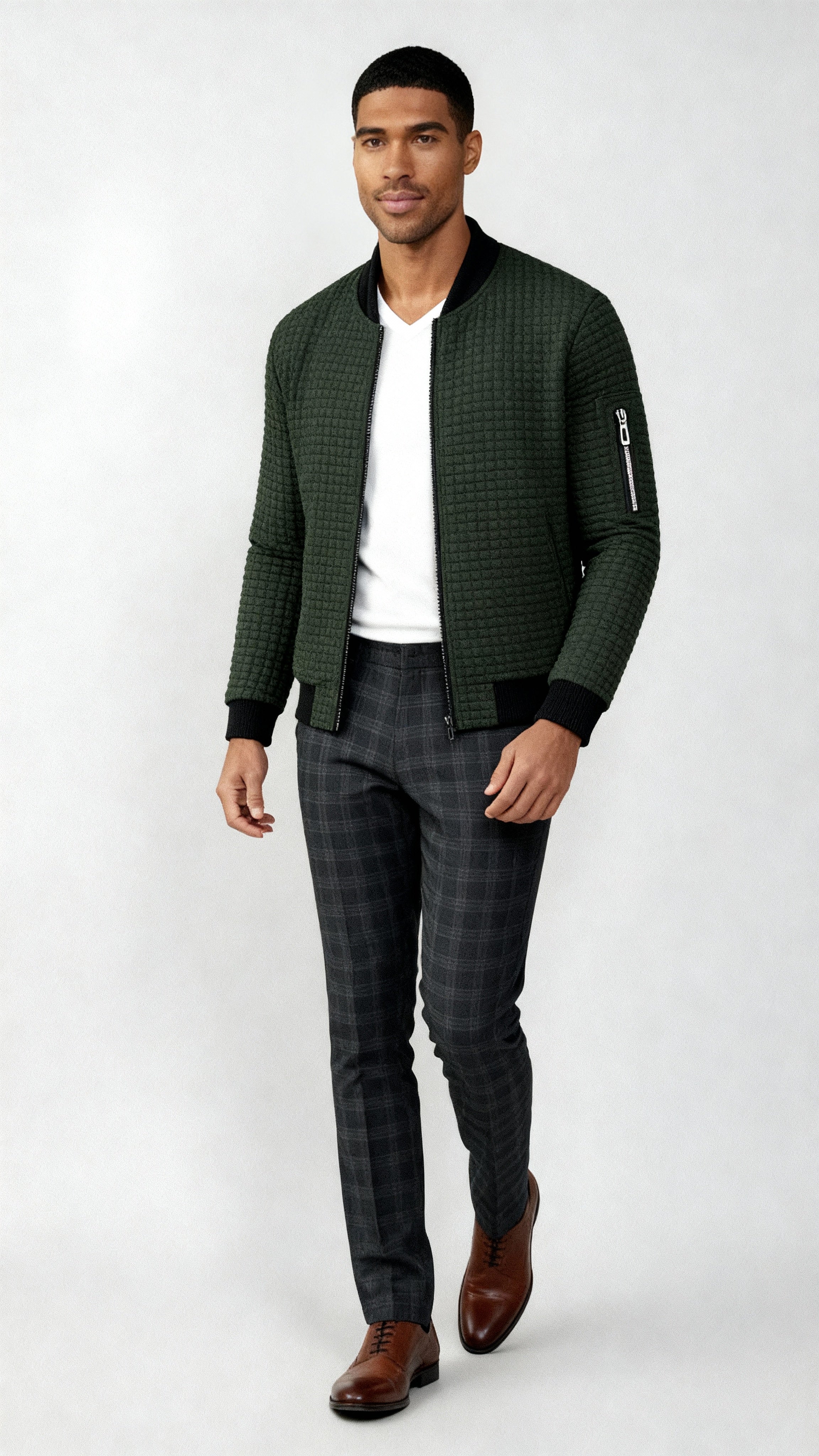 Pull en maille torsadée demi-zip pour hommes - Pull chaud en coton mélangé doux