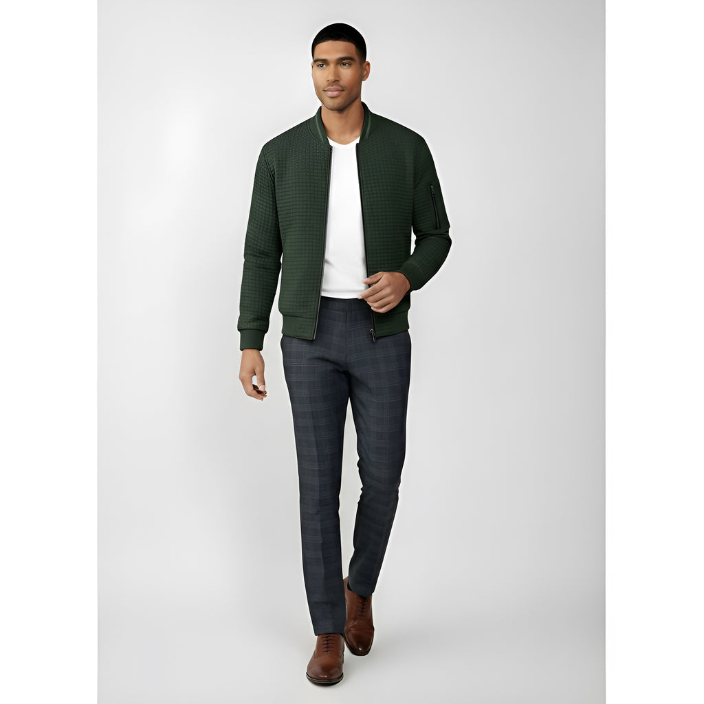 Herren Pullover mit halbem Reißverschluss und Zopfmuster - Weiche Baumwollmischung Warmer Pullover