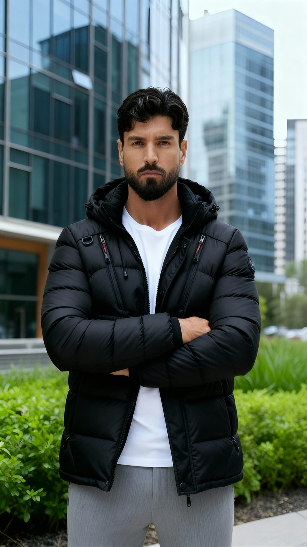 Winter-Pufferjacke mit Kapuze für Männer - Isolierter, gesteppter Outdoor-Mantel