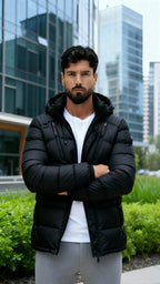 Winter-Pufferjacke mit Kapuze für Männer - Isolierter, gesteppter Outdoor-Mantel