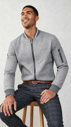 Herren Pullover mit halbem Reißverschluss und Zopfmuster - Weiche Baumwollmischung Warmer Pullover