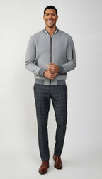 Herren Pullover mit halbem Reißverschluss und Zopfmuster - Weiche Baumwollmischung Warmer Pullover
