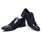 Zapatos de vestir con cordones para hombre – Diseño estampado con puntera brillante