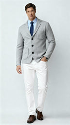 Herren Strickblazer – Smart Casual Strickjacke mit Kerbkragen und Knopfverschluss
