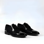 Zapatos de vestir con cordones para hombre – Diseño estampado con puntera brillante