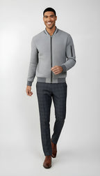 Herren Pullover mit halbem Reißverschluss und Zopfmuster - Weiche Baumwollmischung Warmer Pullover