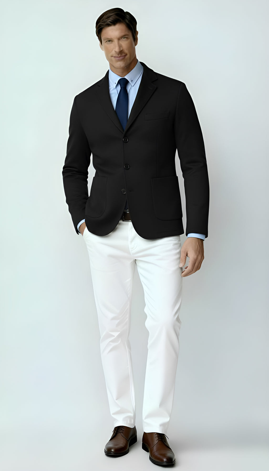 Herren Strickblazer – Smart Casual Strickjacke mit Kerbkragen und Knopfverschluss