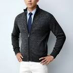 Strickjacke mit Reißverschluss für Herren - Pullover aus Baumwollmischung mit Kragen und Taschen für Frühling, Herbst und Winter