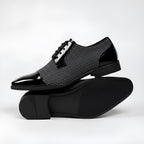 Zapatos de vestir con cordones para hombre – Diseño estampado con puntera brillante