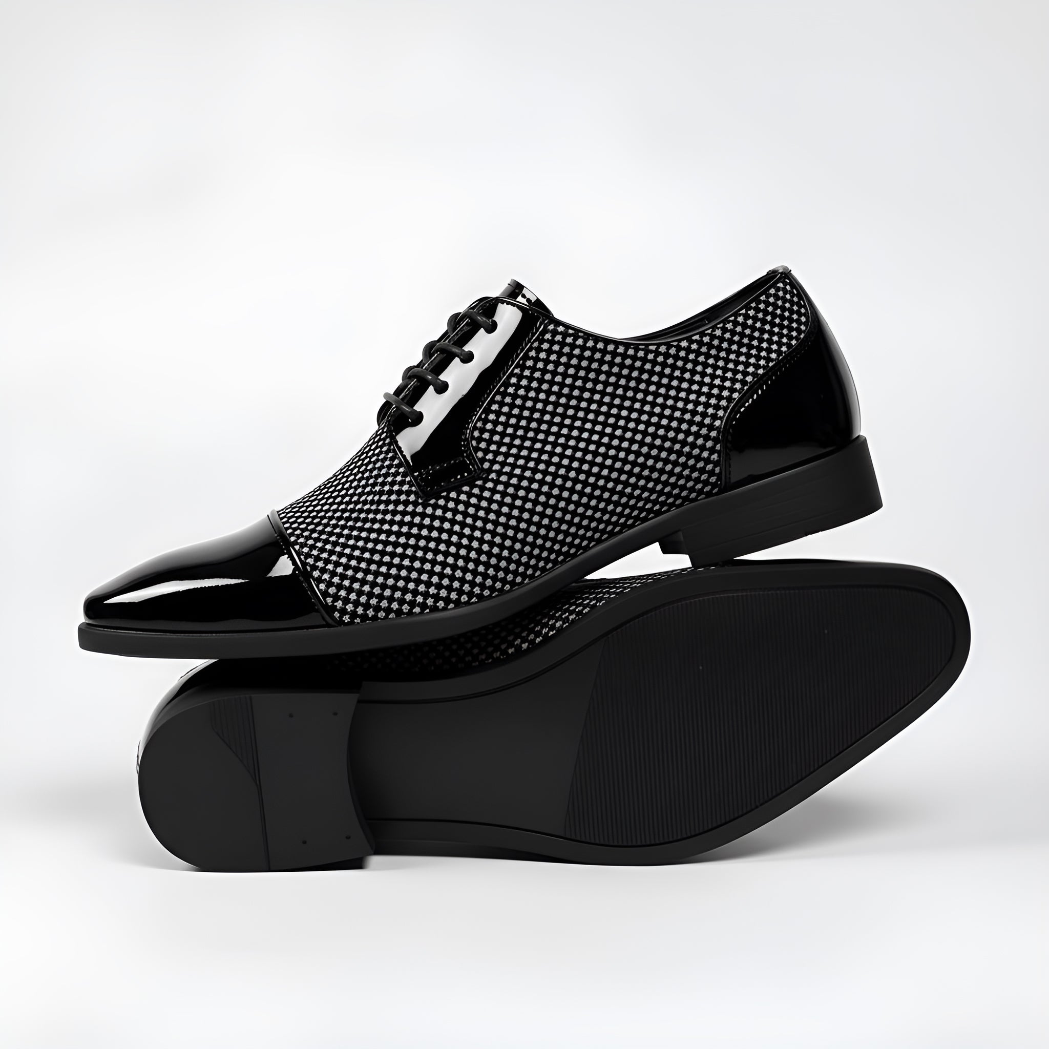 Chaussures habillées à lacets pour homme – Design à motifs avec bout cap brillant