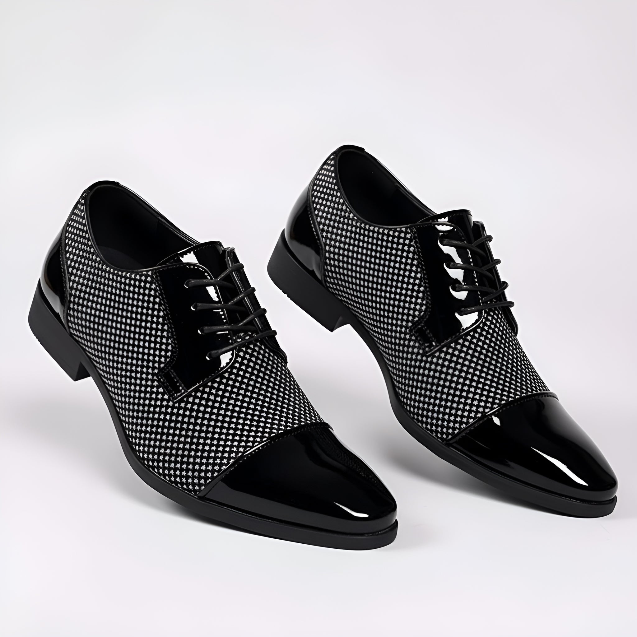 Chaussures habillées à lacets pour homme – Design à motifs avec bout cap brillant