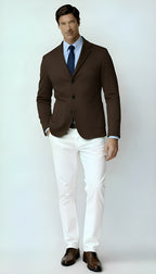 Herren Strickblazer – Smart Casual Strickjacke mit Kerbkragen und Knopfverschluss