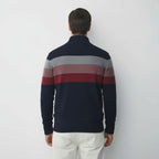 Gestreifter Herren-Pullover mit Stehkragen - Stylische Strickwaren