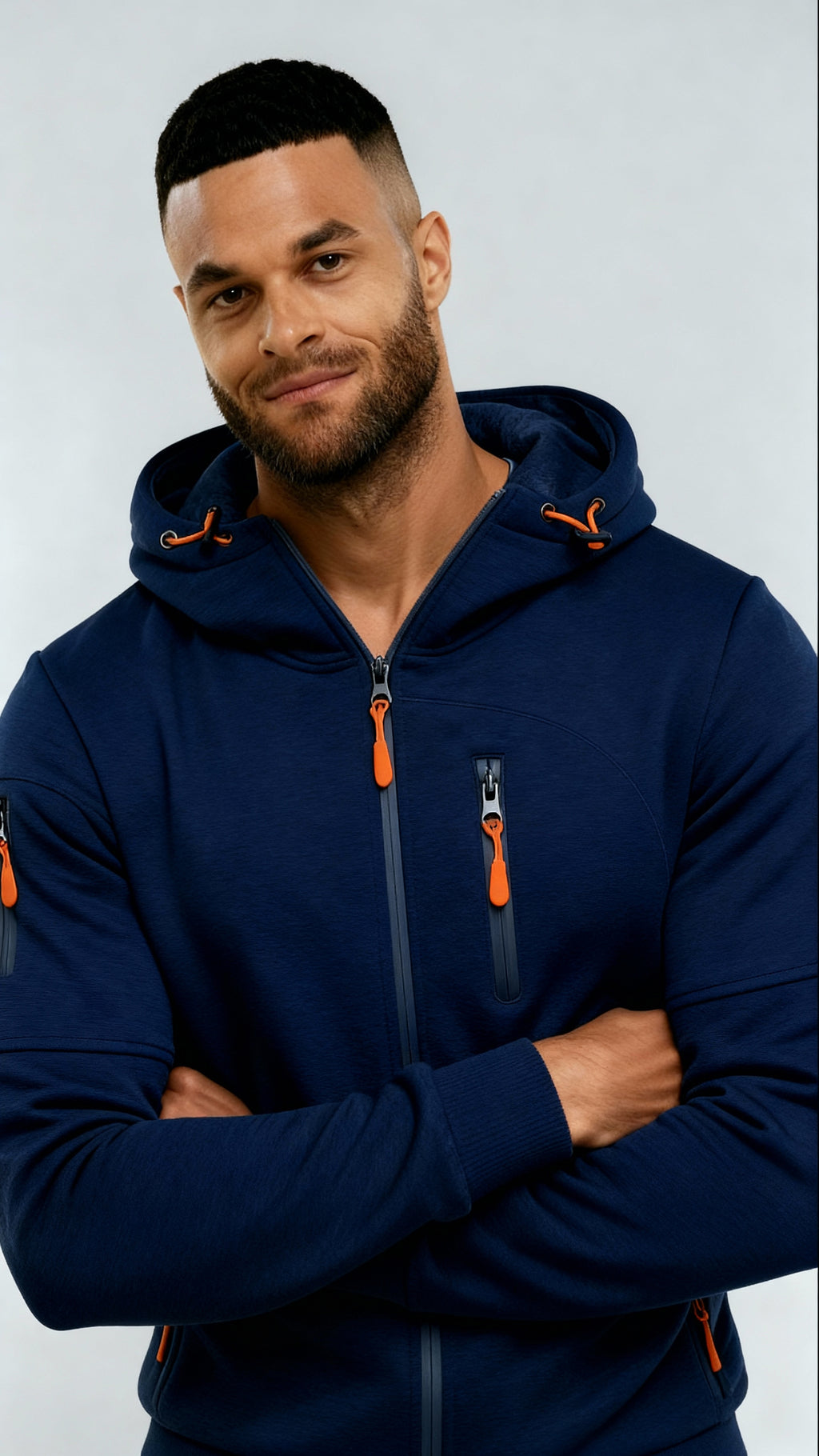 Chaqueta informal con capucha para hombre - Cortavientos ligero con cremallera para primavera y otoño al aire libre